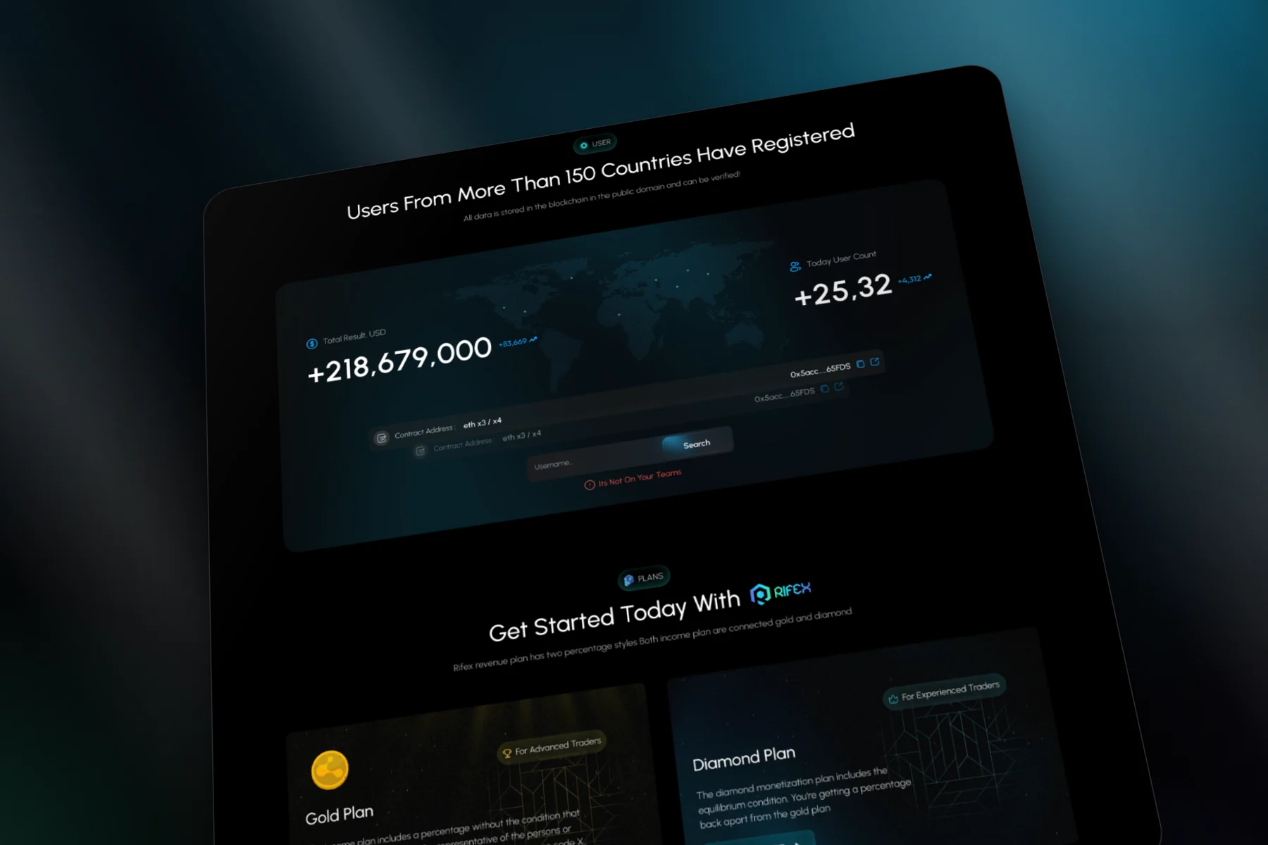 Rifex — A landing page that shows its numbers
