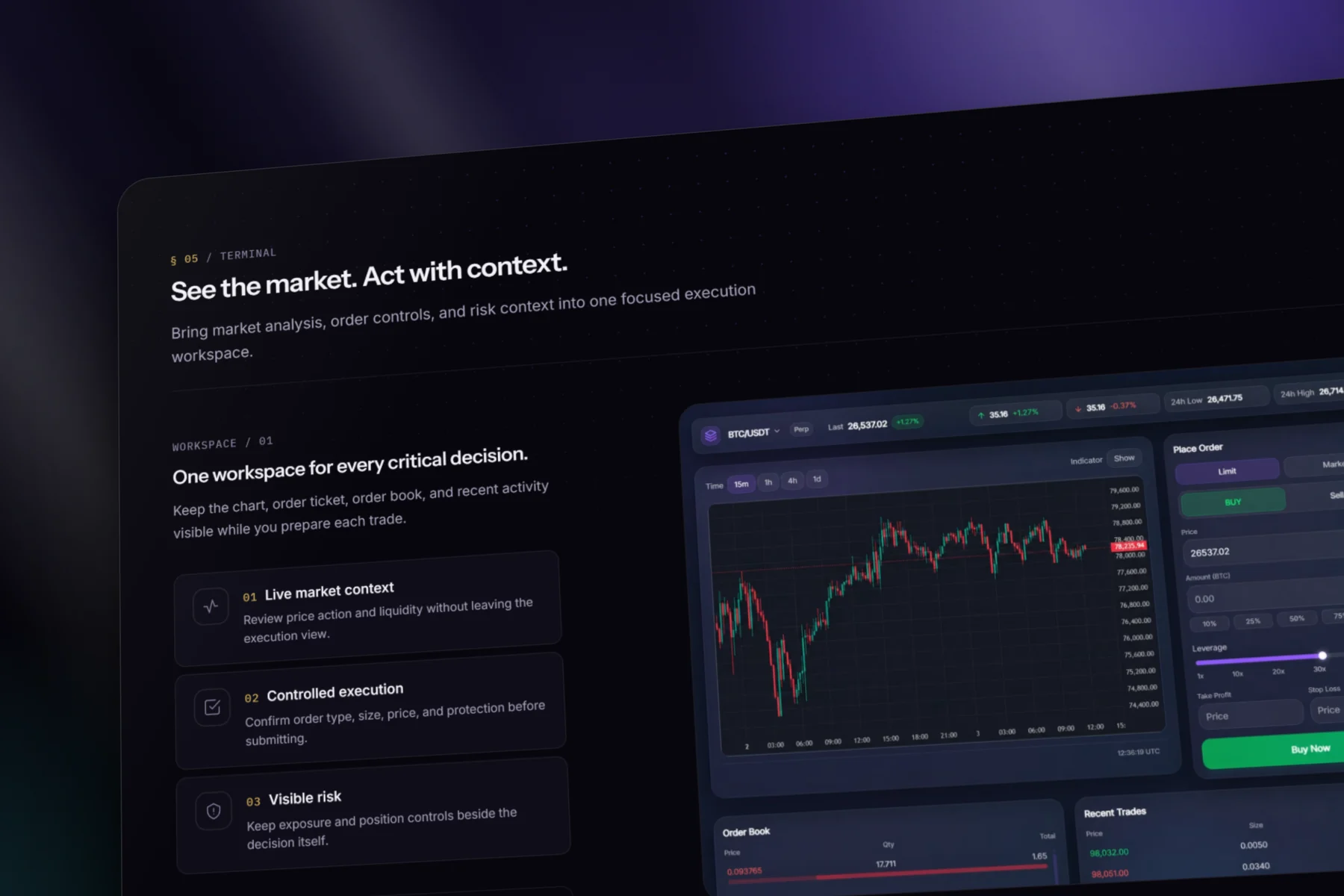 Javizen — A trading desk on the home page